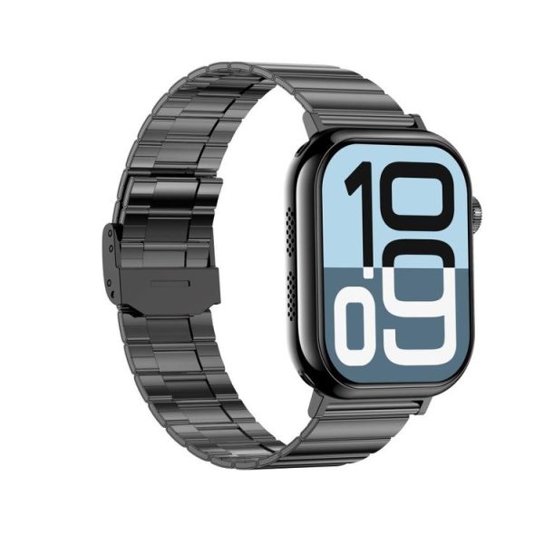 KL08 2.04 inch Color Screen Smart Watch Steel Strap, Support Bluetooth Call (Black) - Image 2