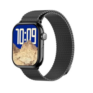KL08 2.04 inch Color Screen Smart Watch Milan Steel Strap, Support Bluetooth Call (Black)
