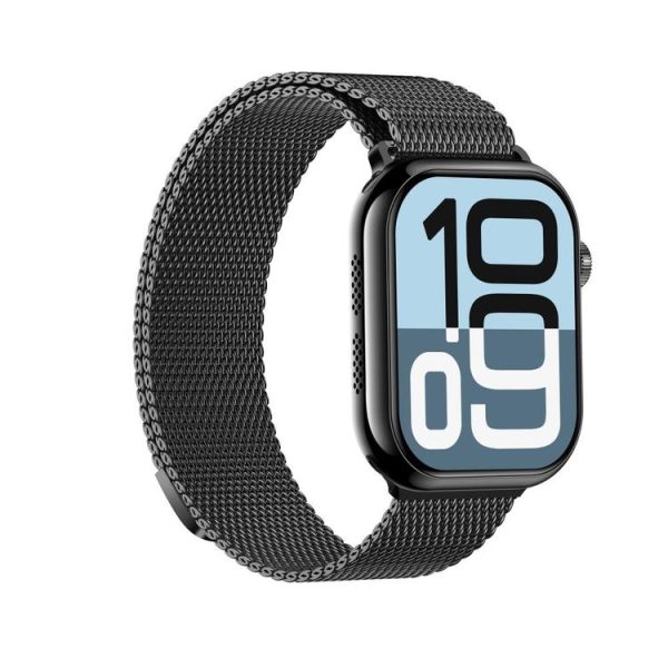 KL08 2.04 inch Color Screen Smart Watch Milan Steel Strap, Support Bluetooth Call (Black) - Image 2