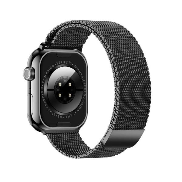 KL08 2.04 inch Color Screen Smart Watch Milan Steel Strap, Support Bluetooth Call (Black) - Image 3