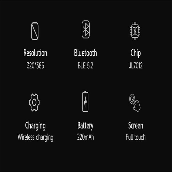 KL08 2.04 inch Color Screen Smart Watch Milan Steel Strap, Support Bluetooth Call (Black) - Image 7