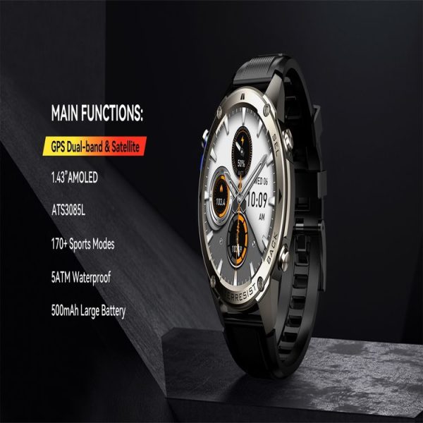 DM56 1.43 inch Color Screen Smart Watch, Support Bluetooth Call / Health Monitoring (Black) - Image 5