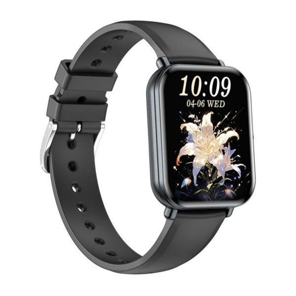 KM66 1.75 inch Color Screen Smart Watch Silicone Strap, Support Bluetooth Call (Black) - Image 2