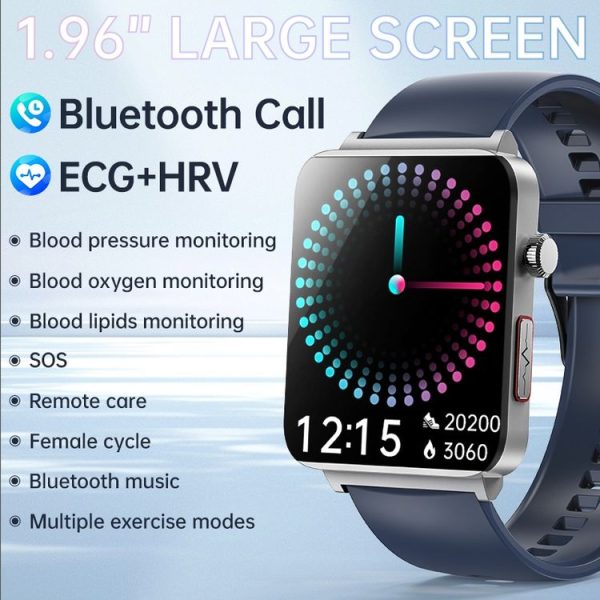 KS03 Pro 1.96 inch Color Screen Smart Watch, Support Bluetooth Call / Health Monitoring (Black) - Image 3