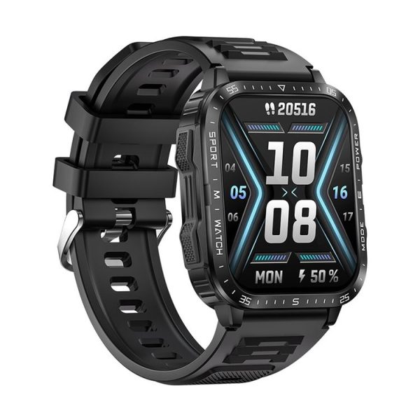 KT79 1.96 inch Color Screen Smart Watch, Support Bluetooth Call / Health Monitoring (Black Silver) - Image 2