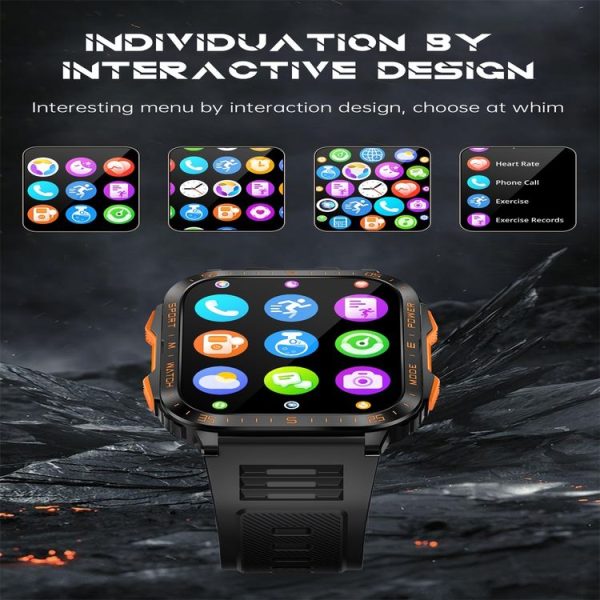KT79 1.96 inch Color Screen Smart Watch, Support Bluetooth Call / Health Monitoring (Black Silver) - Image 7