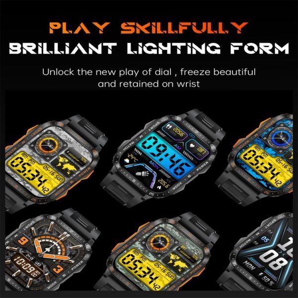KT79 1.96 inch Color Screen Smart Watch, Support Bluetooth Call / Health Monitoring (Black Silver) - Image 8