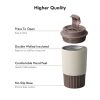 JUNSUNMAY 380ml 304 Stainless Steel Vacuum Insulated Coffee Travel Mug Spill Proof with Lid (Pink) - Image 5
