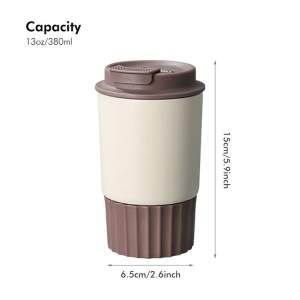 JUNSUNMAY 380ml 304 Stainless Steel Vacuum Insulated Coffee Travel Mug Spill Proof with Lid (Pink) - Image 6