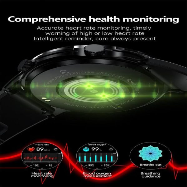 EX100 1.95 inch Color Screen Smart Watch, Support Bluetooth Call / Health Monitoring (Black) - Image 6