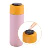 JUNSUNMAY 420ml Vacuum Insulated Water Bottle with LED Temperature Display (Pink)