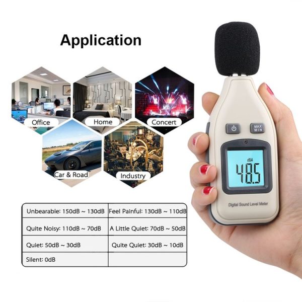 GM1351 30-130dB Digital Sound Level Meter Meters Noise Tester In Decibels LCD Screen - Image 5