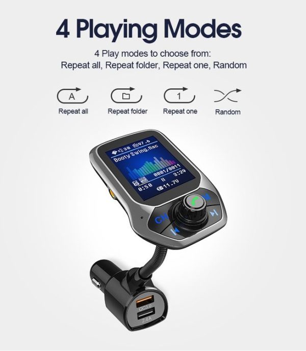 T43 Car Bluetooth Mp3 Multi-function Large Color Screen QC3.0 Bluetooth Car Charge Lossless Car Bluetooth Player - Image 6