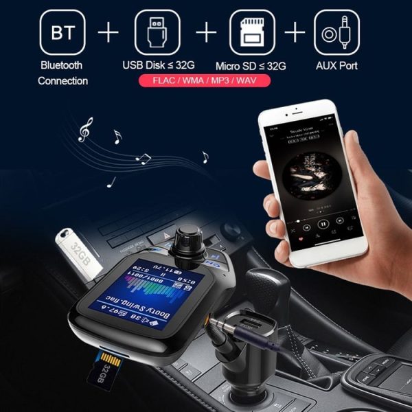 T43 Car Bluetooth Mp3 Multi-function Large Color Screen QC3.0 Bluetooth Car Charge Lossless Car Bluetooth Player - Image 9
