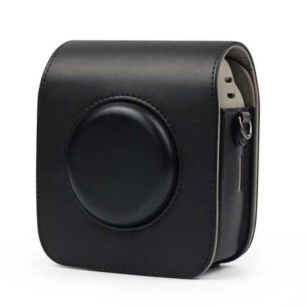 Full Body Camera PU Leather Case Bag with Strap for Fujifilm Instax Square SQ20 (Black)