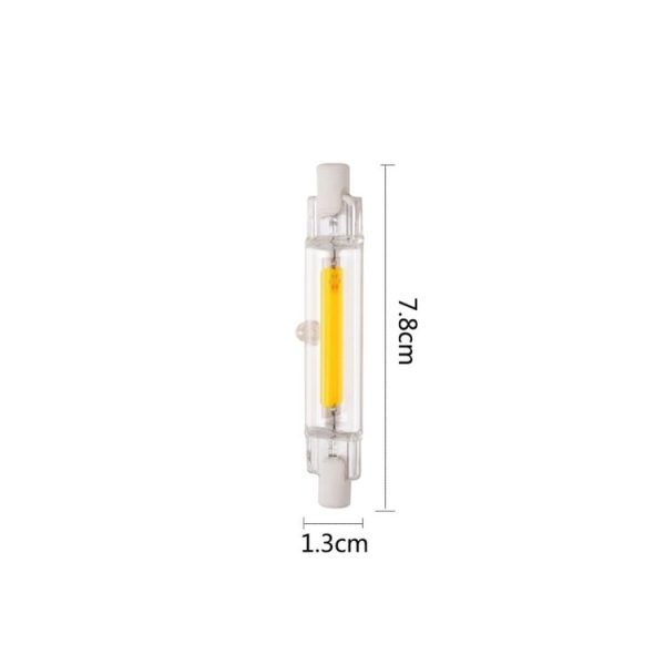 R7S 5W COB LED Lamp Bulb Glass Tube for Replace Halogen Light Spot Light, Lamp Length: 78mm, AC: 220v (Warm White) - Image 5