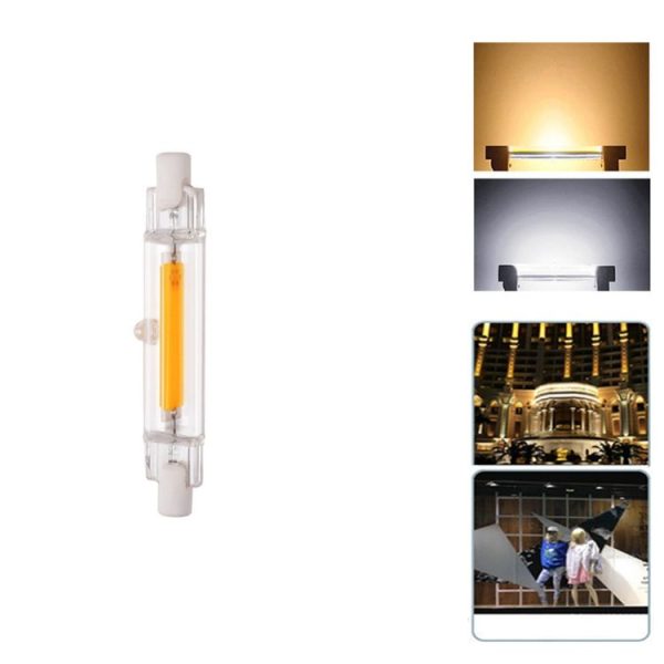 R7S 5W COB LED Lamp Bulb Glass Tube for Replace Halogen Light Spot Light, Lamp Length: 78mm, AC: 110v (Warm White) - Image 6