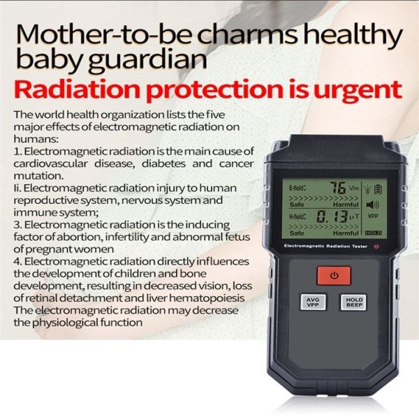RZ825 Electromagnetic Radiation Tester Portable Digital Liquid Crystal Electromagnetic Field EMF Meter Measuring Instrument For Computer Mobile Phone - Image 5
