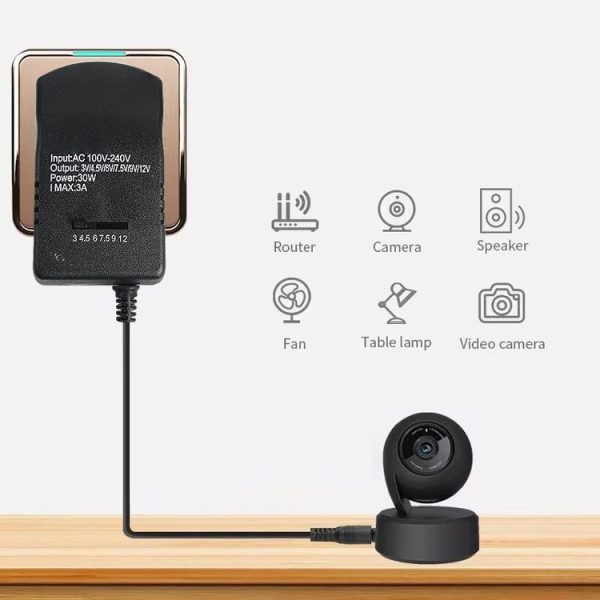 Voltage Adjustable Universal Power Adapter 110 220V to 12V 3V 4.5V 6V 7.5V 9V AC DC Adapter 3A Max 12 Volt Power Supply Adapter, EU Plug - Image 3