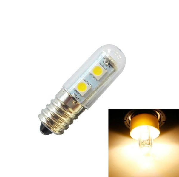 E14 screw light LED refrigerator light bulb 1W 220V AC 7 light SMD 5050 ampere LED light refrigerator home (Warm White)