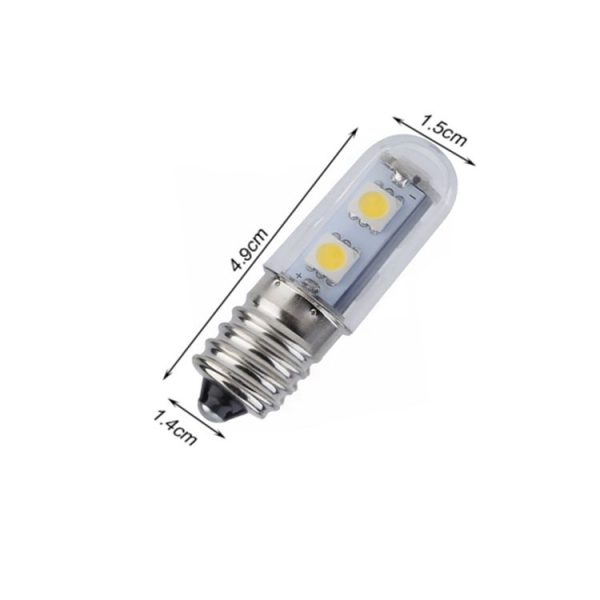 E14 screw light LED refrigerator light bulb 1W 220V AC 7 light SMD 5050 ampere LED light refrigerator home (Warm White) - Image 6