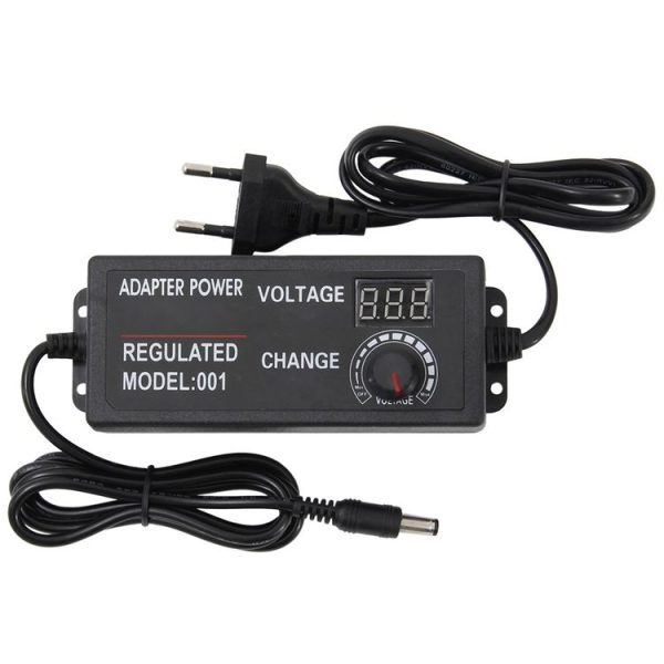 AC To DC Adjustable Voltage Power Adapter Universal Power Supply Display Screen Power Switching Charger EU, Output Voltage: 3-24V-2A