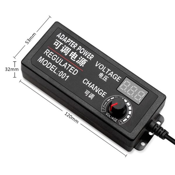 AC To DC Adjustable Voltage Power Adapter Universal Power Supply Display Screen Power Switching Charger EU, Output Voltage: 9-24V-3A - Image 4