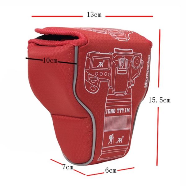 Waterproof Camera Bag Case Cover for Canon EOS M100 / M50 / M10 / M6 / M5 / M3 (Red) - Image 4