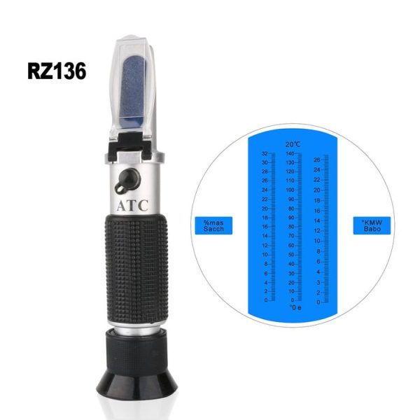 RZ136 Refractometer Fruit Wine Meter Sugar Portable Auto Brix 0~32% Alcohol 0~26% Fruit Juice Wine Sugar Meter Refractometer - Image 3