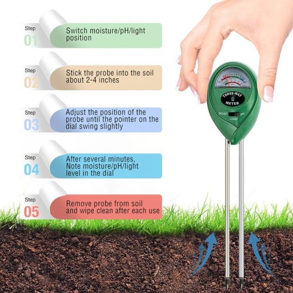 RZ103 Mini Soil PH Moisture Humidity Measuring PH Meter Soil Moisture Monitor Hygrometer Gardening Plant Farming Moisture Tester - Image 5