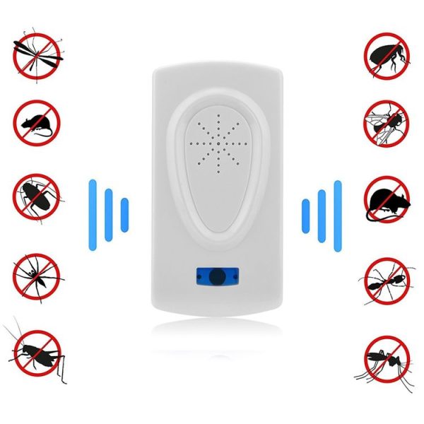 Ultrasound Mouse Cockroach Pest Repeller Device Insect Rats Spiders Mosquito Killer Pest Control Household Pest Rejecter (EU Plug)