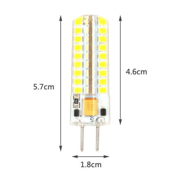GY6.35 5W SMD2835 72LEDs Dimmable Silicone Corn Bulb for Chandelier Crystal Lamp Lighting Accessories, AC 12V (Warm White) - Image 3