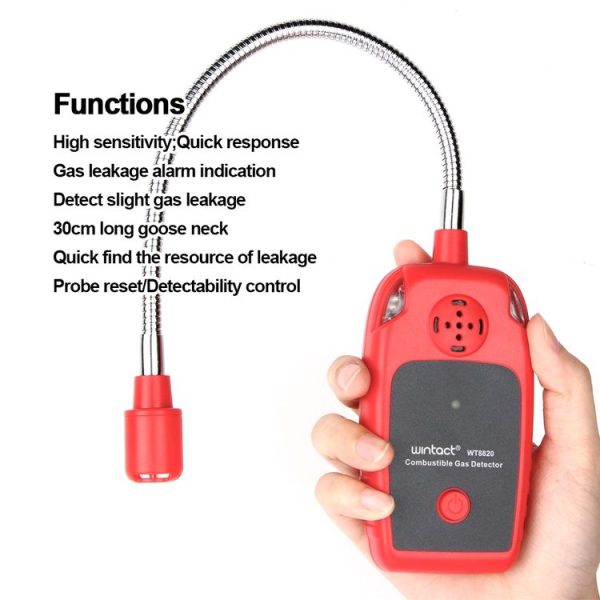 WINTACT WT8820 Combustible Gas Alarm Detector For Home Slight Gas Leakage Flammable Natural Gas Leak Detector Monitor Gas Analyzer - Image 5