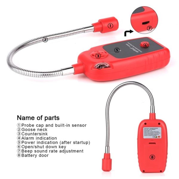 WINTACT WT8820 Combustible Gas Alarm Detector For Home Slight Gas Leakage Flammable Natural Gas Leak Detector Monitor Gas Analyzer - Image 7