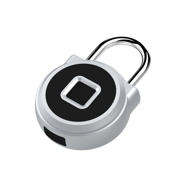 P10 Fingerprint Lock Alloy Fingerprint Padlock Gym Small Lock Cabinet Lock Electronic Lock At Home (Silver) - Image 2