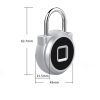 P10 Fingerprint Lock Alloy Fingerprint Padlock Gym Small Lock Cabinet Lock Electronic Lock At Home (Silver) - Image 3