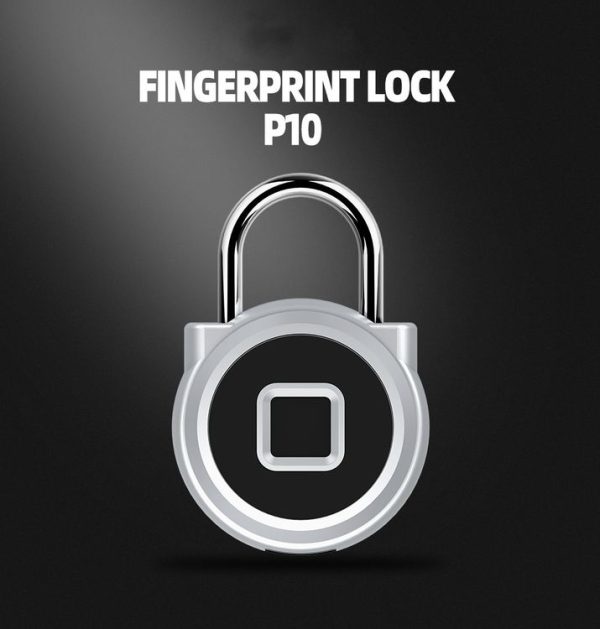 P10 Fingerprint Lock Alloy Fingerprint Padlock Gym Small Lock Cabinet Lock Electronic Lock At Home (Silver) - Image 4