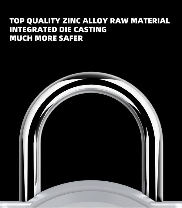 P10 Fingerprint Lock Alloy Fingerprint Padlock Gym Small Lock Cabinet Lock Electronic Lock At Home (Silver) - Image 6