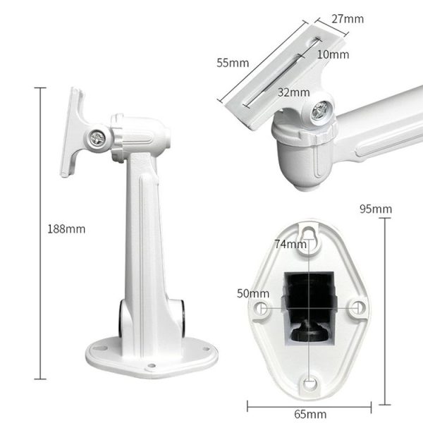 CCTV Wall Mount Stand Aluminum Metallic Silver Bracket Indoor Outdoor for Bullet Camera IP Camera Bracket Accessories - Image 5