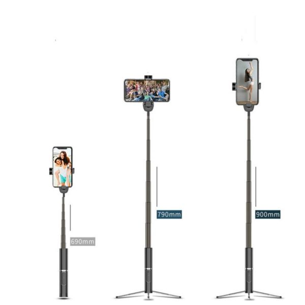 Handheld Wireless Bluetooth Concealed Telescopic Stand One Bluetooth Selfie Stick (Black) - Image 5