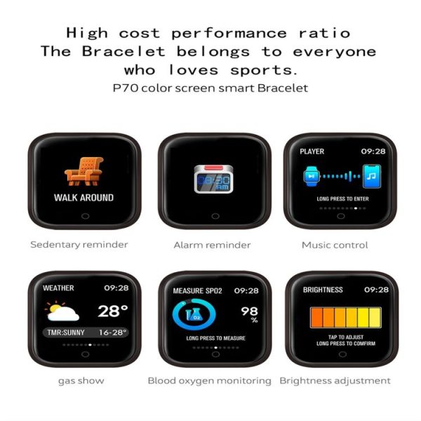 P70 1.3 inch IPS Color Screen Smartwatch IP68 Waterproof, Metal Watchband, Support Call Reminder / Heart Rate Monitoring / Blood Pressure Monitoring / Sleep Monitoring / Blood Oxygen Monitoring (Silver) - Image 23