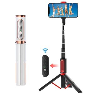 M18 Portable Selfie Stick Remote Control Mobile Phone Holder (White)
