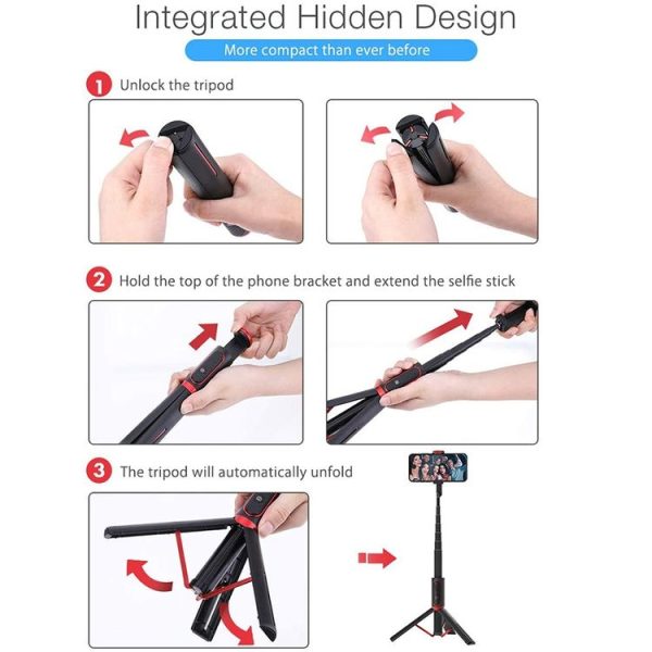 M18 Portable Selfie Stick Remote Control Mobile Phone Holder (White) - Image 8