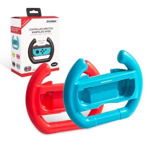 Game Steering Wheel for Nintendo Switch Joy-Con Controller Game Accessories (Red+Blue)