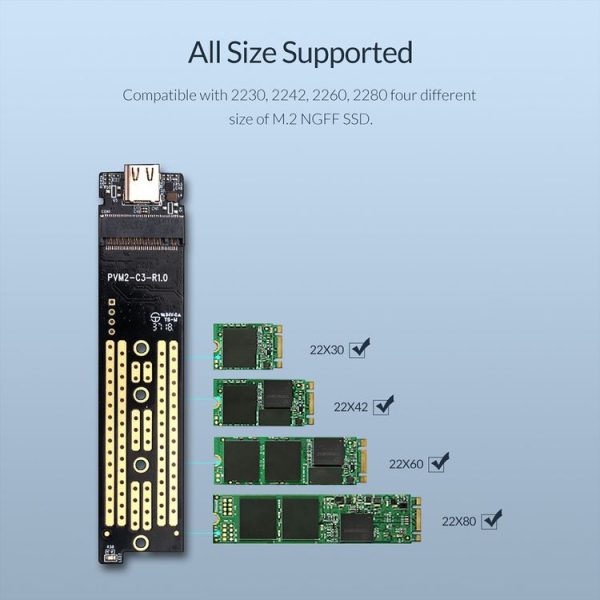 ORICO TCM2F-C3 NGFF M.2 Hard Drive Enclosure, Tool Free Type-C Interface Transparent Hard Disk Box - Image 13