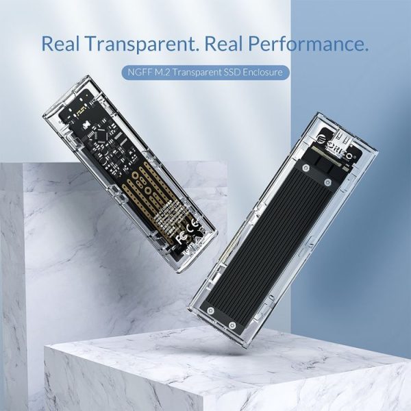 ORICO TCM2F-C3 NGFF M.2 Hard Drive Enclosure, Tool Free Type-C Interface Transparent Hard Disk Box - Image 5