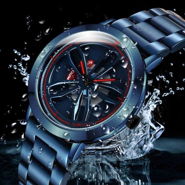 SANDA1009 Watch Man Student Casual Waterproof Steel Band Watch Man (Rose Gold) - Image 10
