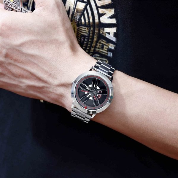 SANDA1009 Watch Man Student Casual Waterproof Steel Band Watch Man (Rose Gold) - Image 13