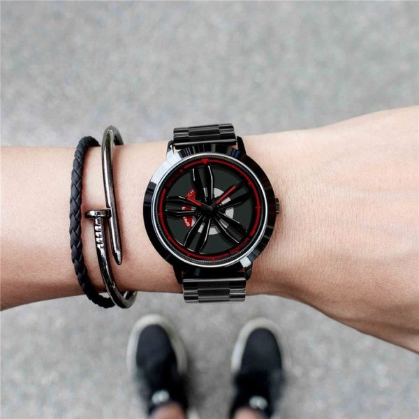SANDA1009 Watch Man Student Casual Waterproof Steel Band Watch Man (Rose Gold) - Image 16