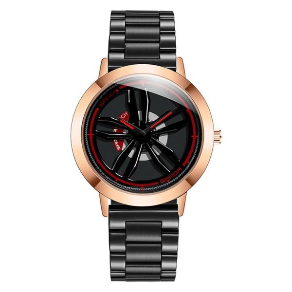SANDA1009 Watch Man Student Casual Waterproof Steel Band Watch Man (Rose Gold) - Image 2